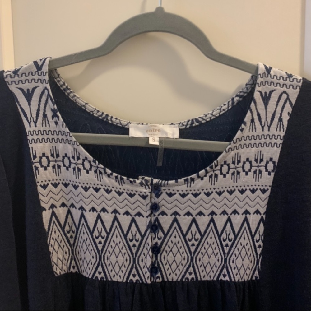 Navy long sleeved Entro boutique dress - Picture 2 of 3